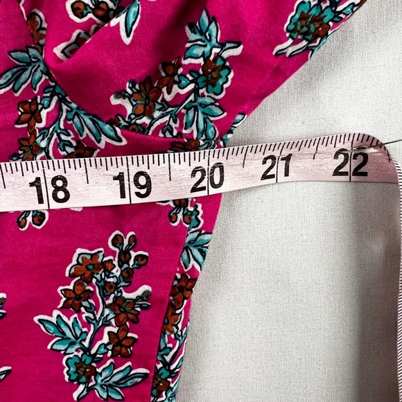 J Crew Womens M Magenta Pink Floral Cotton Long Sleeve Button Down Shirt - Picture 7 of 11